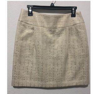 NWT Merona Cream/Gold Skirt